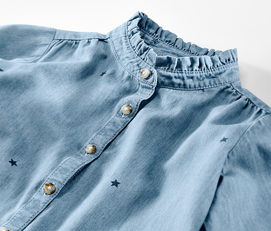 Kinder-Chambray-Bluse