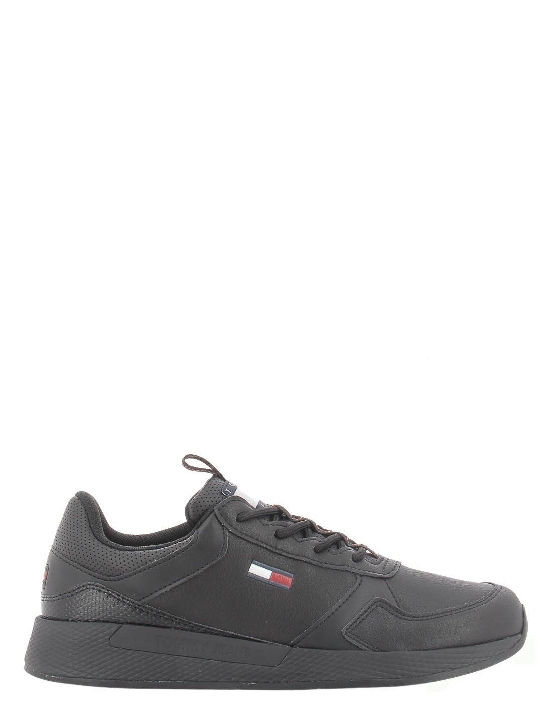 tommy hilfiger baskets de ville homme tommy jeans flexi ru cuir noir
