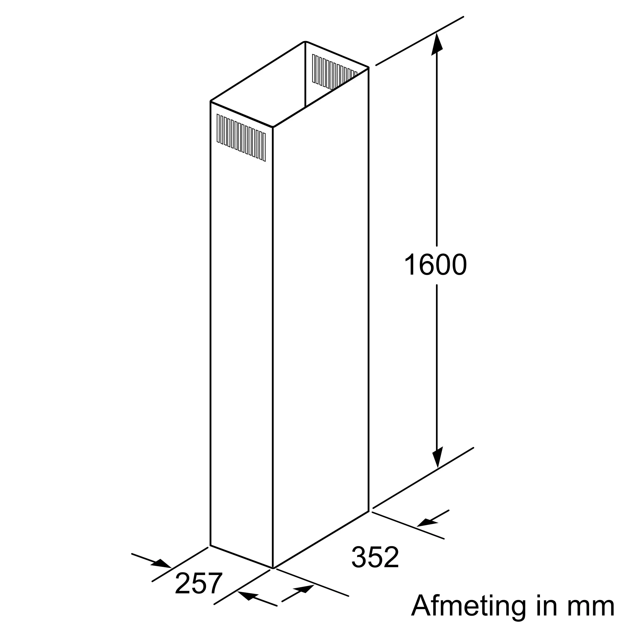 Schachtverlenging 1600 mm Roestvrij staal DHZ1256 • 00704532