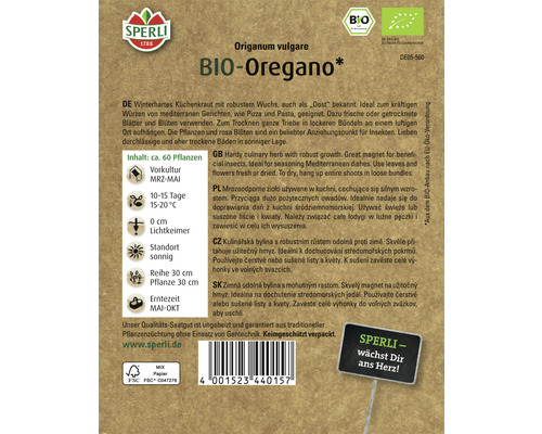 Oregano Sperli biologische kruidenzaden