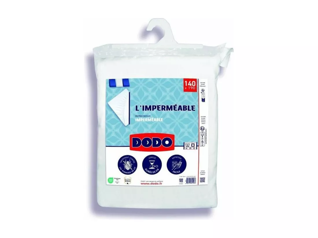 Protège matelas imperméable - 140 x 190 cm - Coton/Polyester