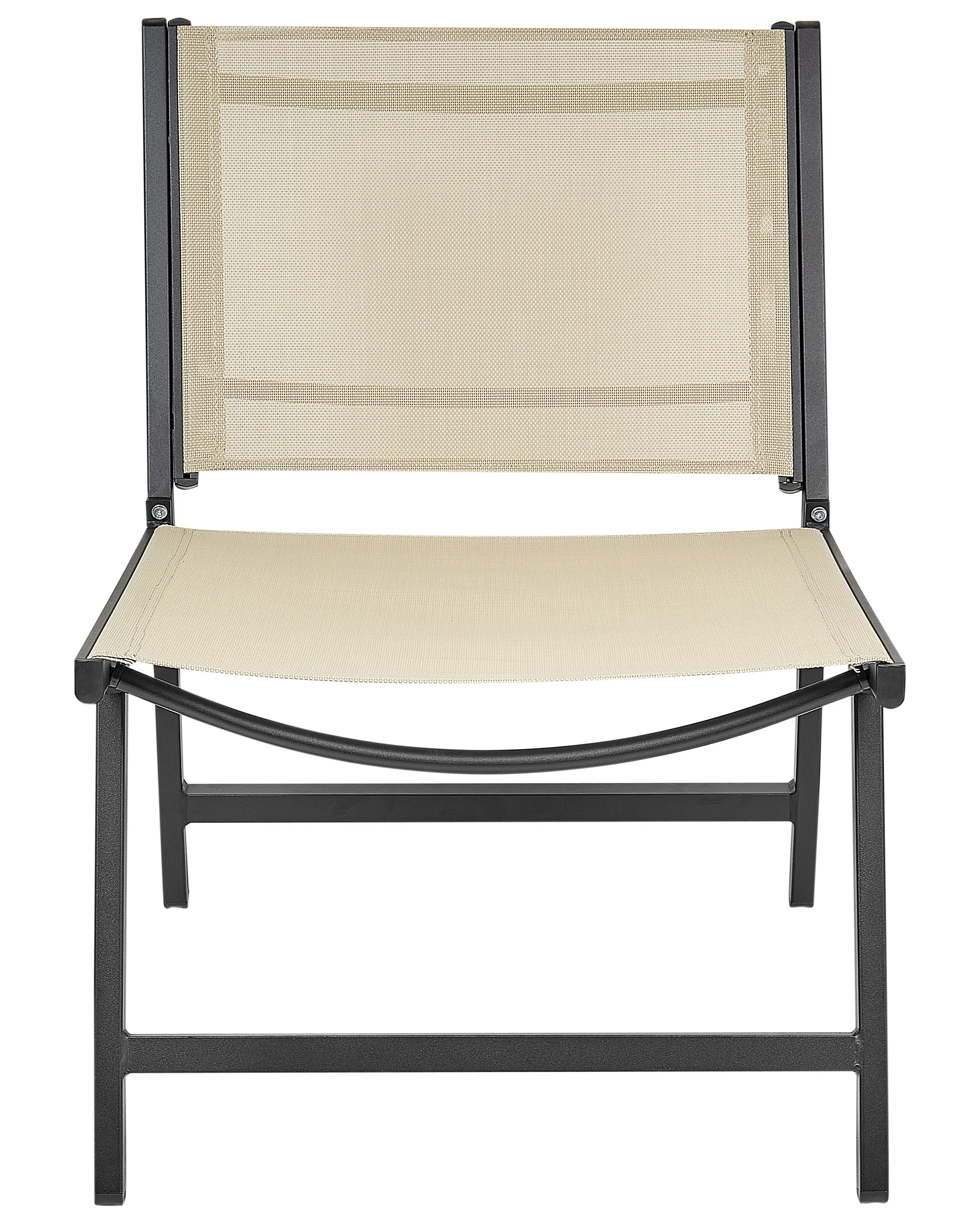 Set van 2 tuinstoelen MARCEDDI met voetenbank Metaal Beige
