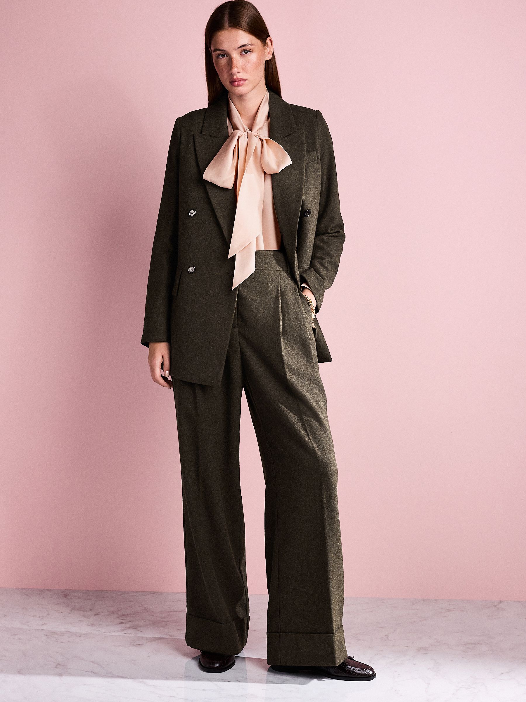 Groen - Tabitha Simmons X Next Wool Blend Double Breasted Blazer