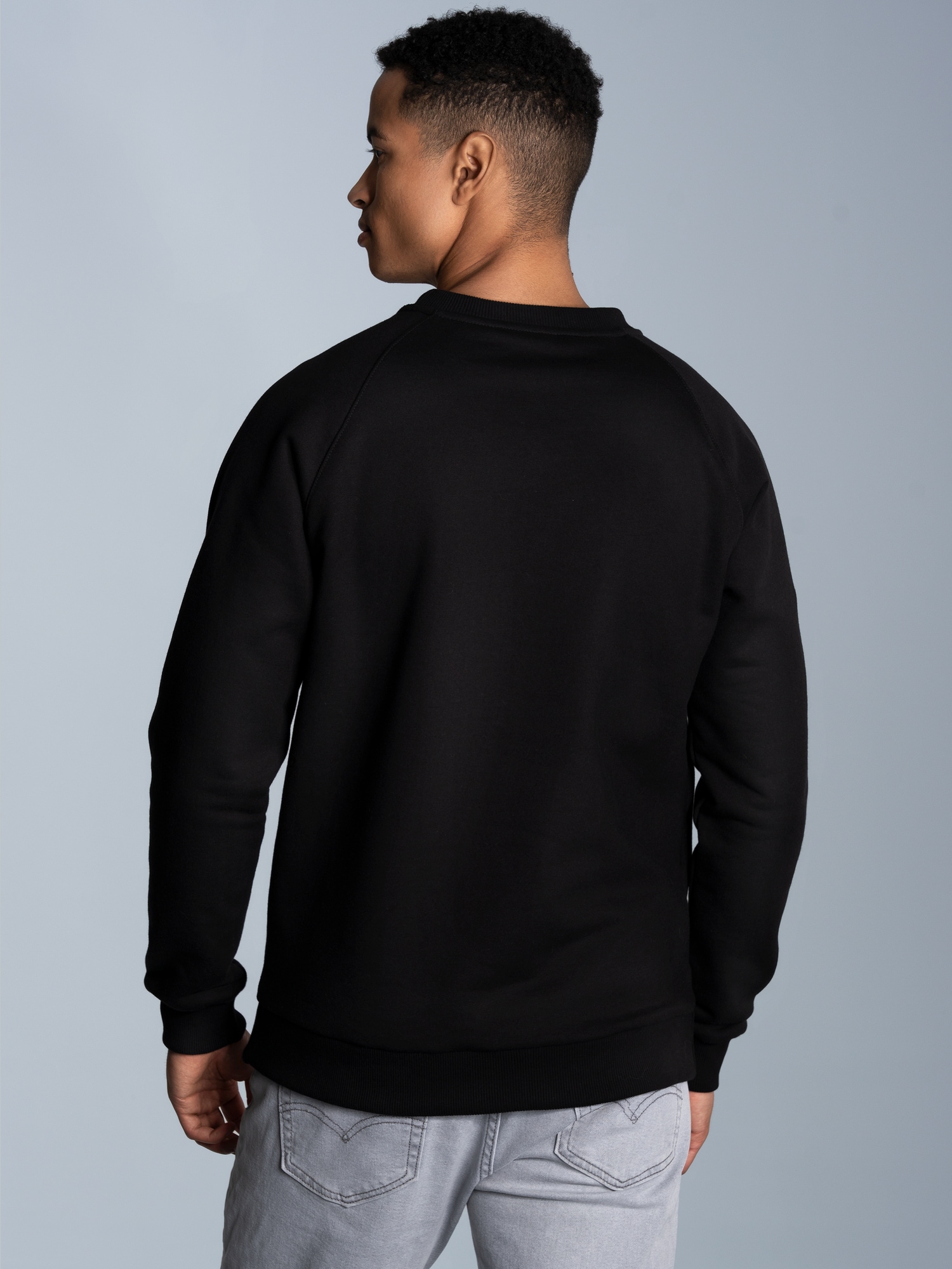 Sweatshirt mit angerauter Innenseite Schwarz