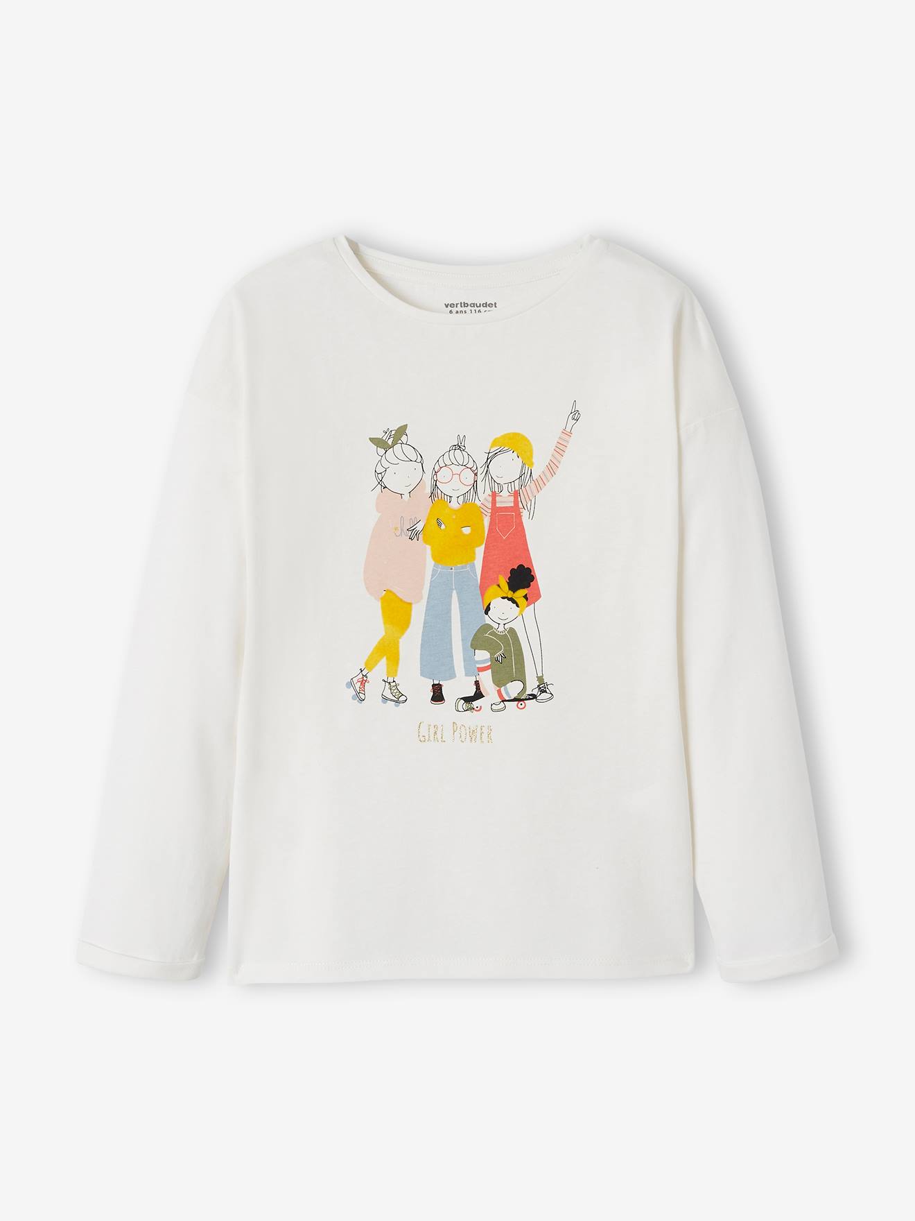 Camiseta com estampa feminina e detalhes de fantasia, camiseta infantil lisa rosa claro com estampas.