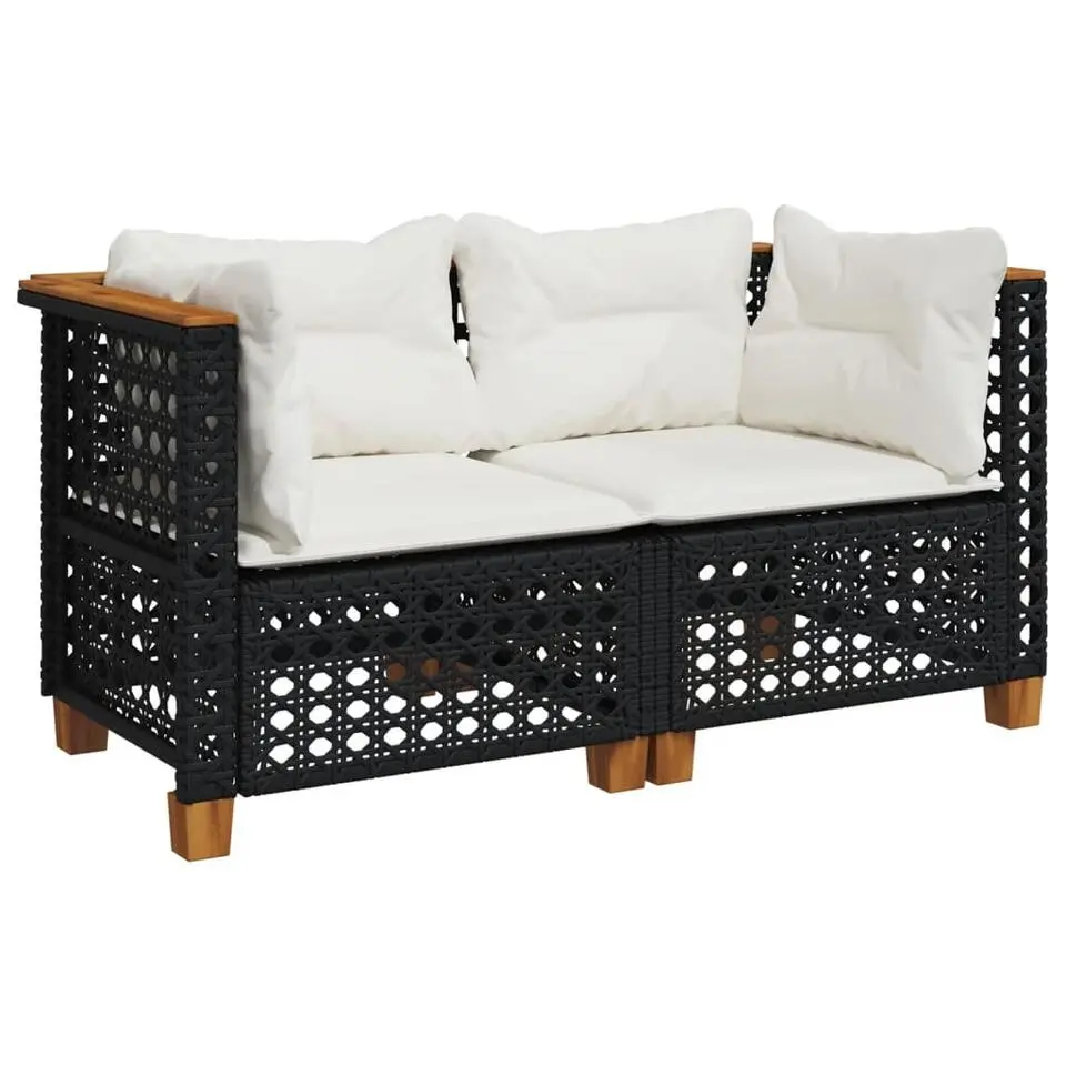 vidaXL - Tuinbank - Zwart - Poly rattan