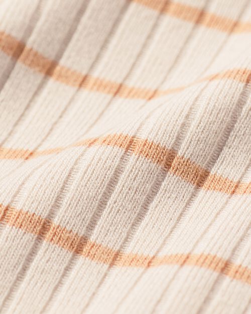 body croisé évolutif côtelé nouveau-né avec bambou stretch rayures marron clair