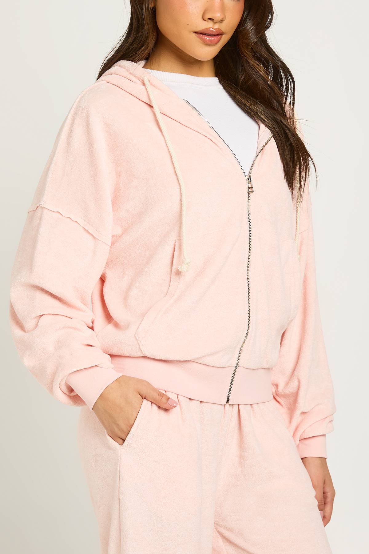 boohoo Ensemble De Survêtement Court À Casynthétiqueche En Tissu Éponge Coupe Carrée