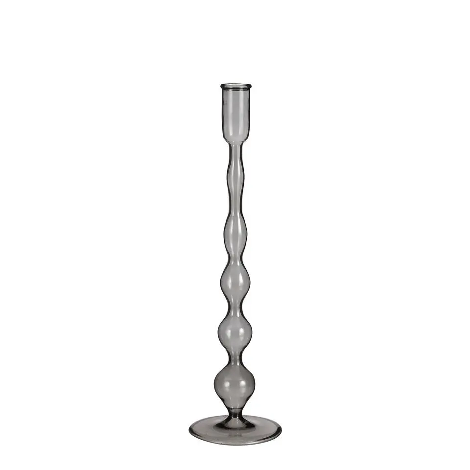 Mica Decorations Trent Kandelaar - H33 x Ø9 cm - Glas - Donkergrijs