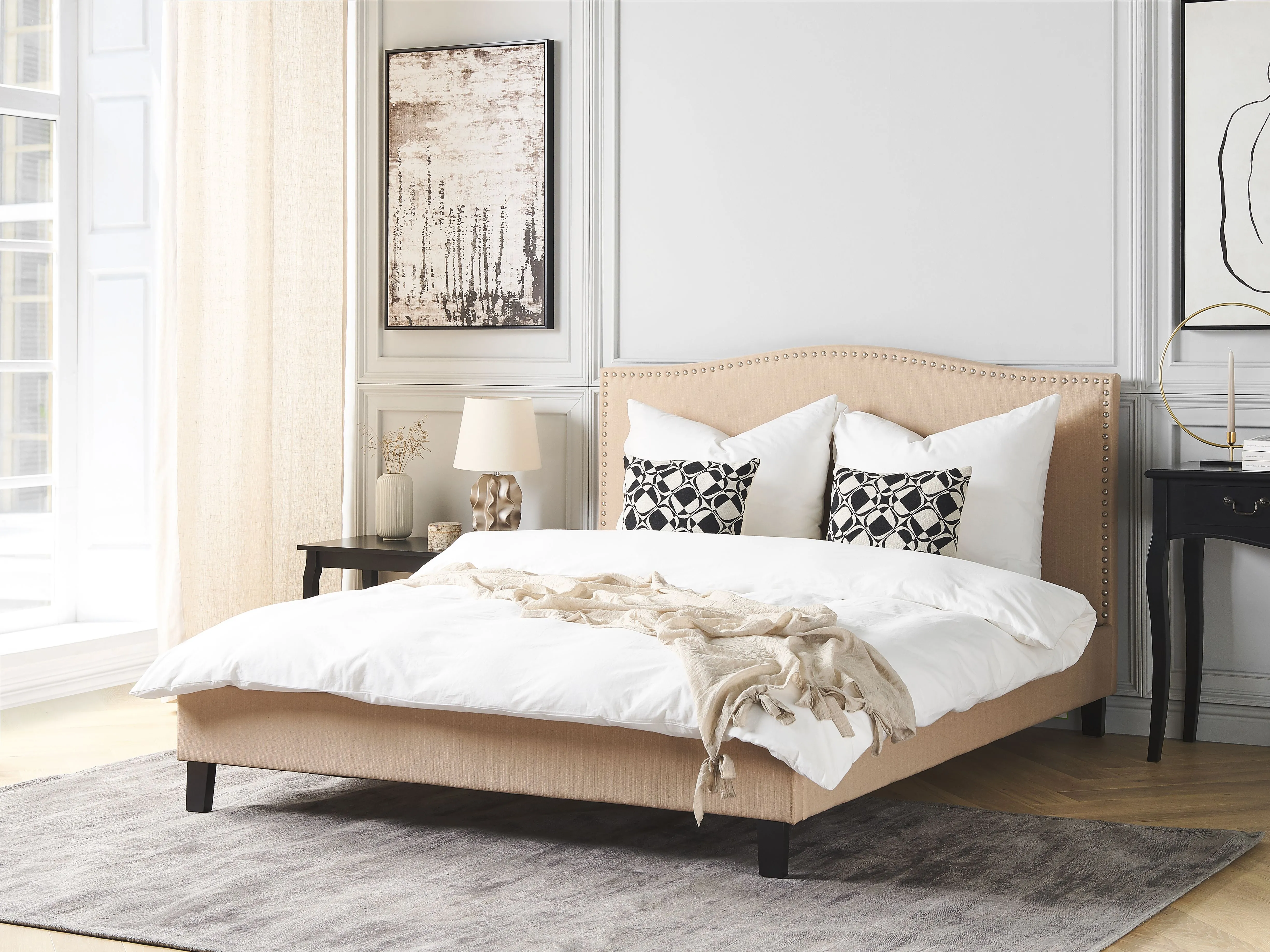 Bed Stof MONTPELLIER 180 x 200 cm Beige