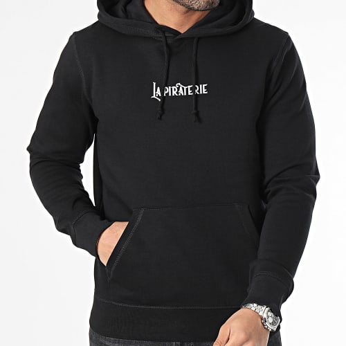 Sweat Capuche Wave Noir Blanc