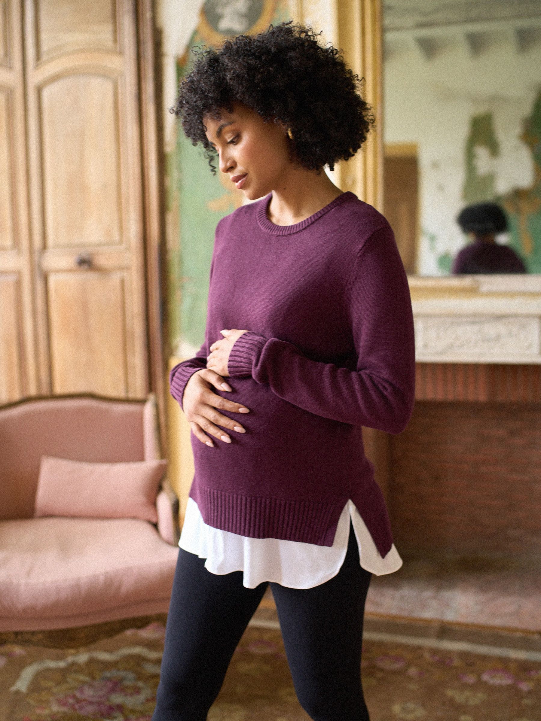 Seraphine Zwangerschap & Borstvoeding Laagjes Gebreide overhemd Top
