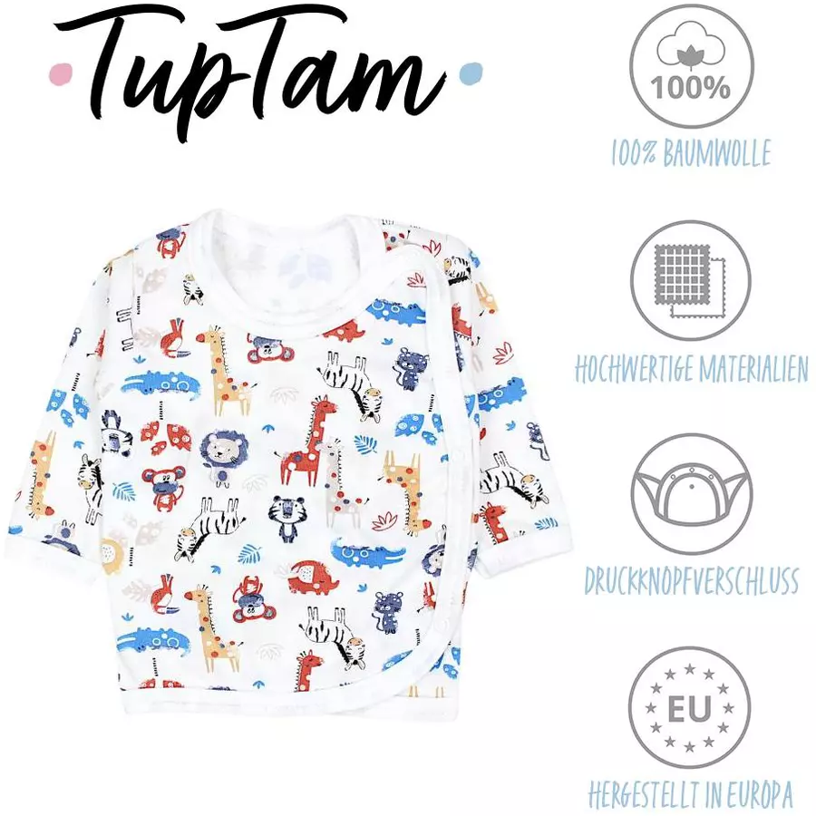TupTam Baby Jungen Wickelshirt Langarm 5er Set dunkelblau