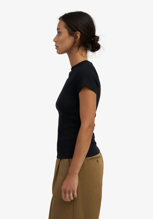 Colorful Standard Damen Rib-T-Shirt Deep Black