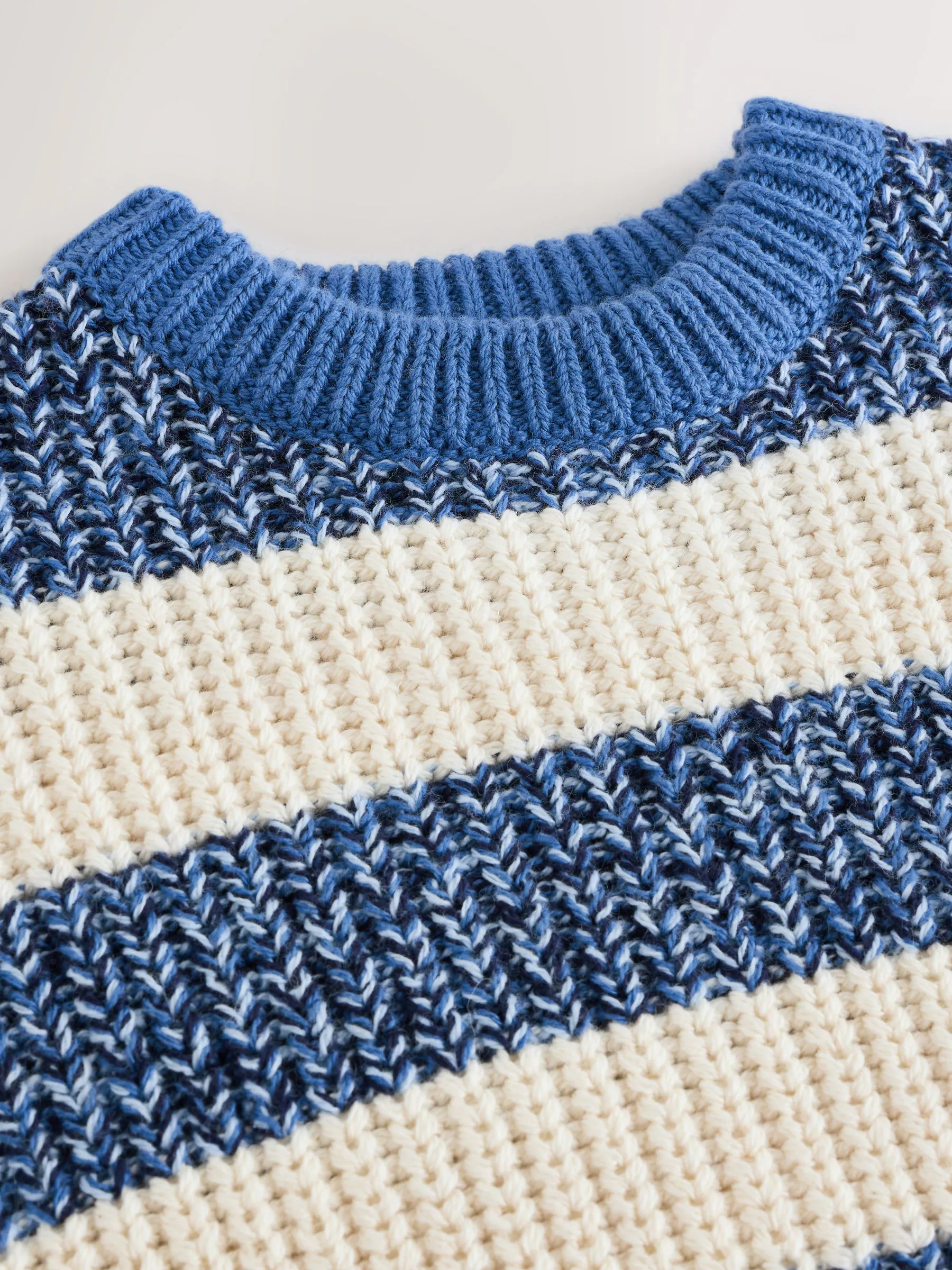 Blauw/witte streep - Gebreide trui (3mnd -7jr)