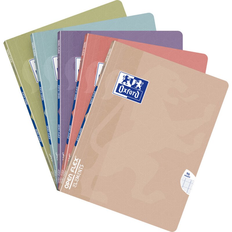 Cahier openflex elements agrafe 170x220 96p endosse seyes 96pages assorti
