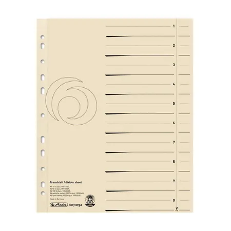 Herlitz Trennblätter chamois, A4, 100 Stück