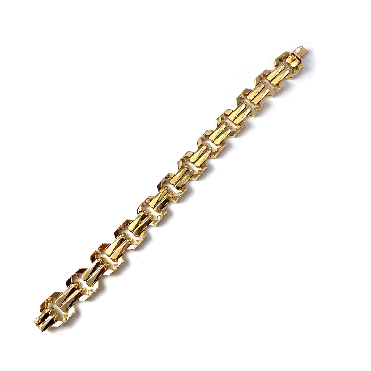 Bracelet d'occasion or 750 jaune maille fantaisie 19.5 cm