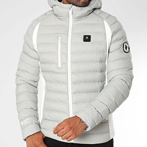 Doudoune Chauffante Capuche Meribel Gris Blanc