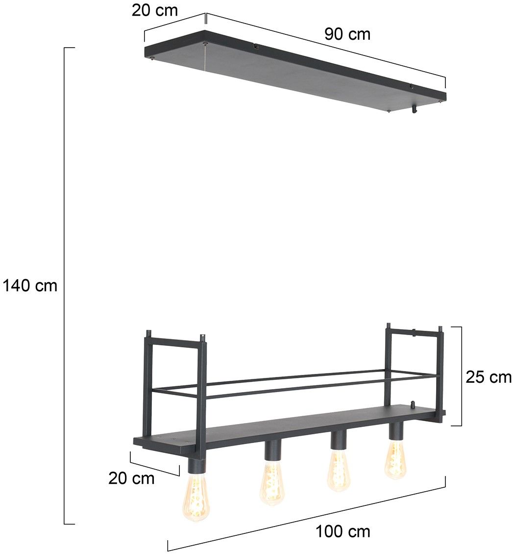 Hanglamp 2983ZW Buckley Mexlite B100 x D20 cm