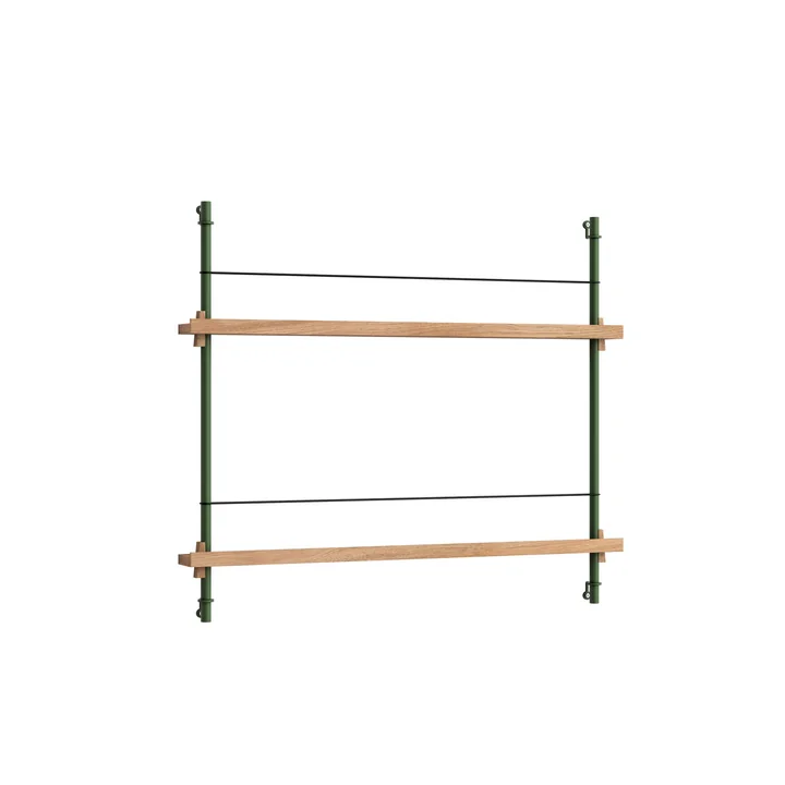 Moebe - Zeitungsregal, 85 x 65 cm, Eiche natur / pine green