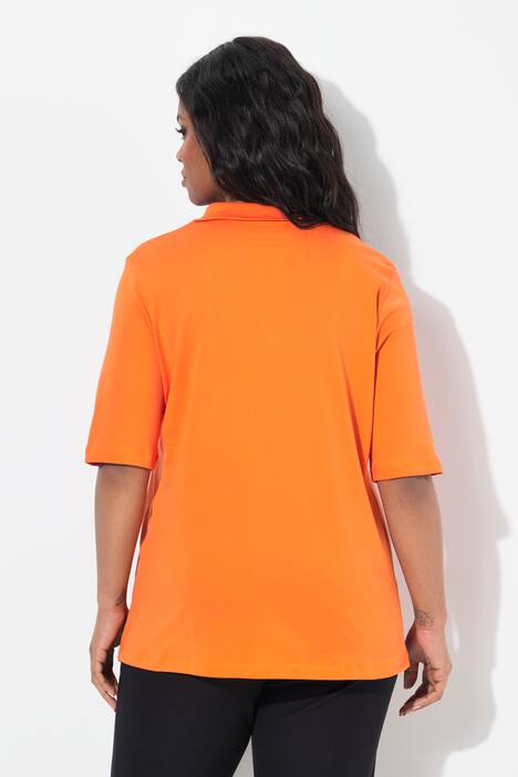 Pima Cotton Poloshirt, A-Linie, Halbarm, Pima Baumwolle, helles orange
