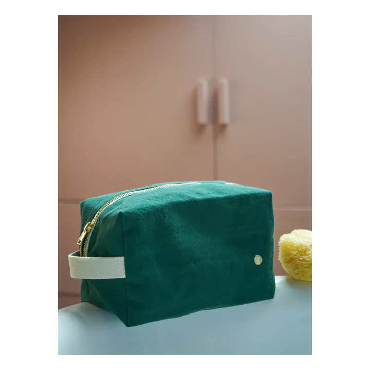 La cerise sur le gâteau Trousse de toilette Cube | Vert foncé
