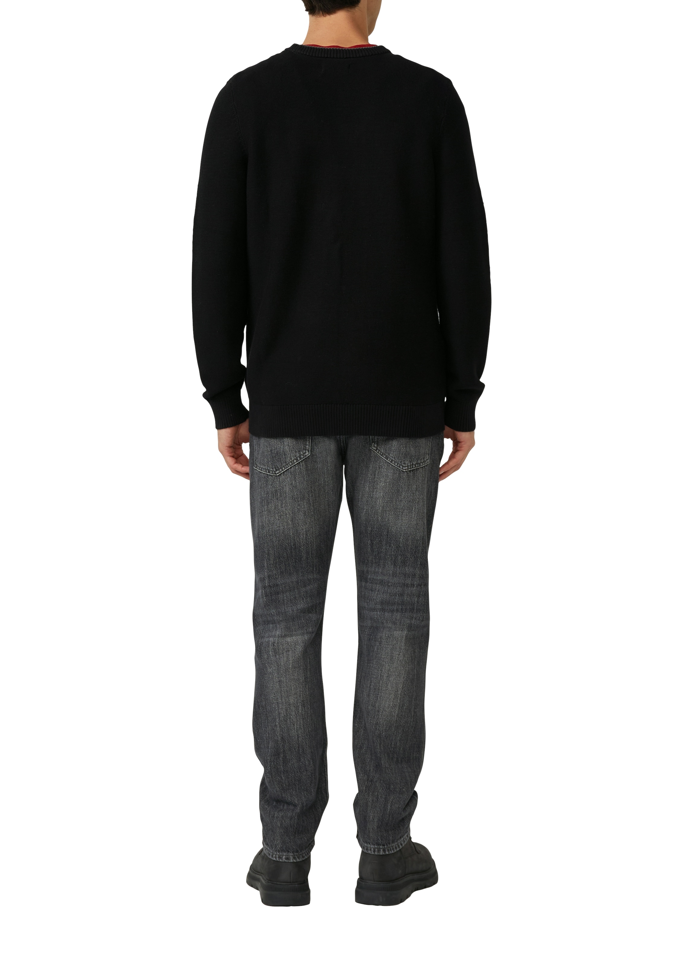 s.Oliver Strickpullover , aus strukturierter Qualität, mit Logo-Badge, Regular Fit