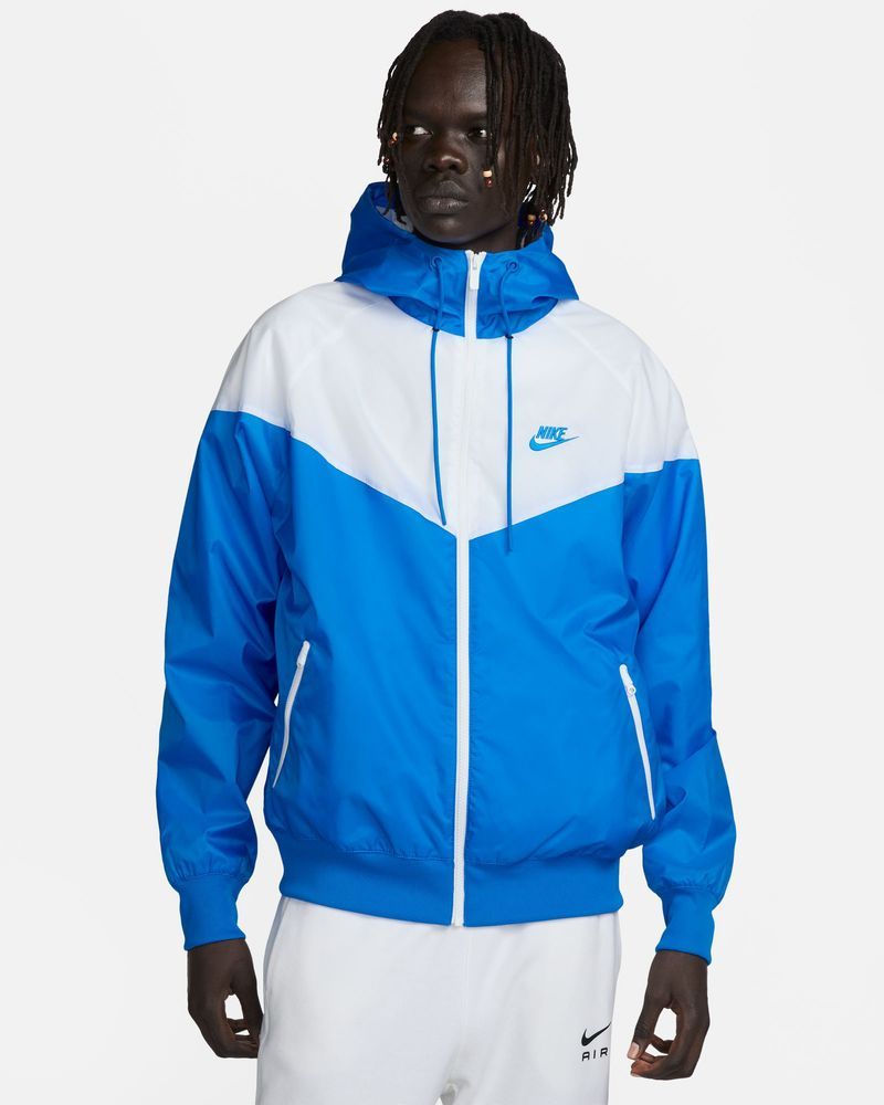 Veste à capuche Nike Sportswear Heritage Essentials Bleu Royal & Blanc pour homme