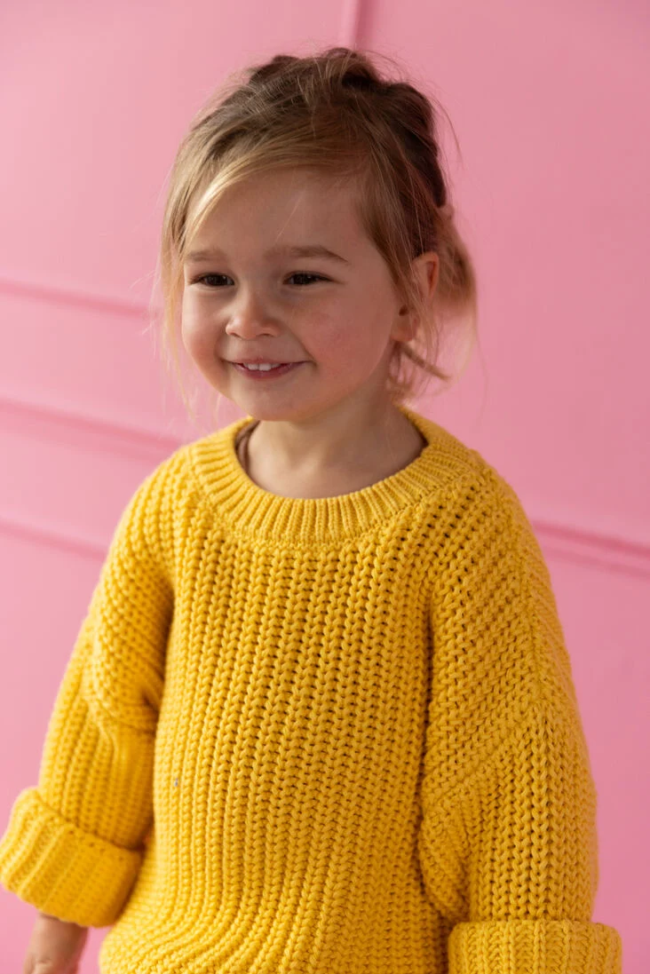 YUKI KIDSWEAR gele yuki kidswear trui chunky knitted sweater