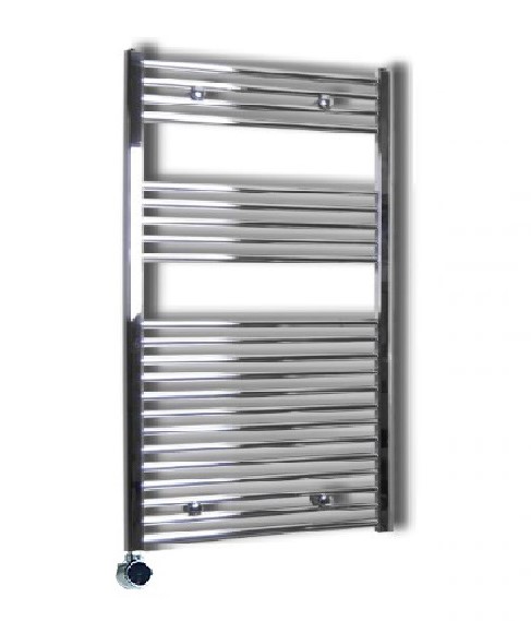 Sanicare elektrische design radiator 60x112cm wit met thermostaat links chroom