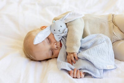 Teddykompaniet Diinglisar  Kanin Koseklut Musselin, Babyblå