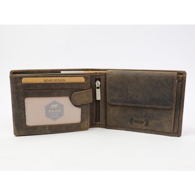 Bear Design Dark Nature Billfold Tijn Bruin HD2689