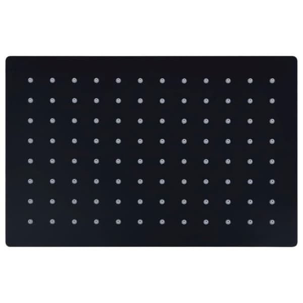 vidaXL Regndusjhode rustfritt stål 30x20 cm firkantet svart