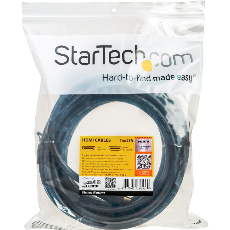 StarTech.com Câble HDMI grande vitesse haute qualité de 7 m avec Ethernet - 4K 60 Hz