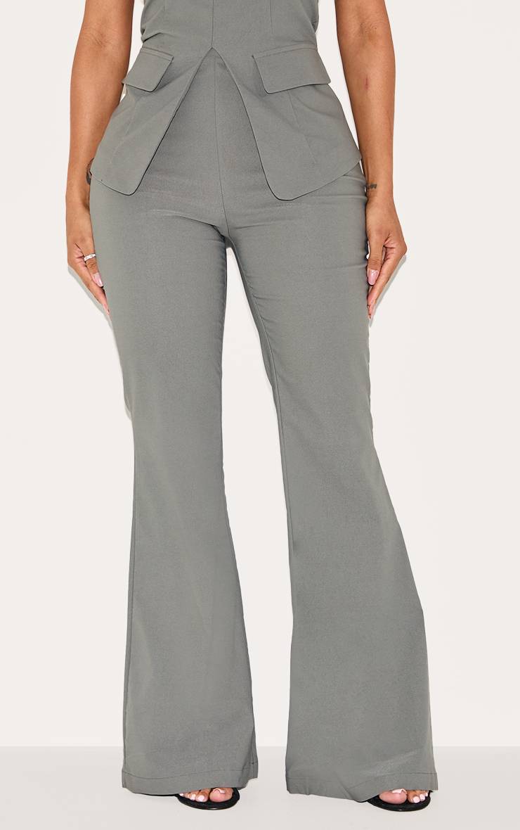 Charbon Pantalon Évasé Taille Haute En Tissu Extensible Shape