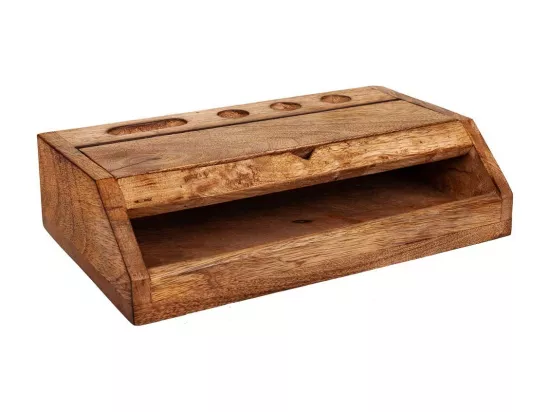 Boîte de rangement de table marron 25x6.5x15h
