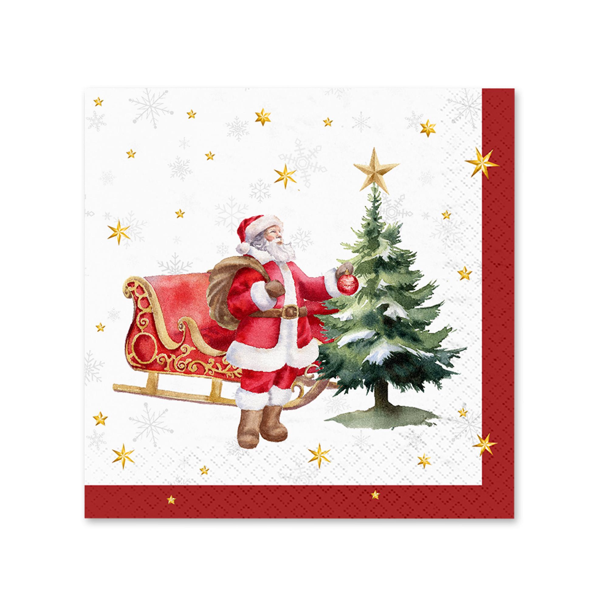 SERVIETTE TRADITIONNEL SANTA 33X33CM X20 PIECES