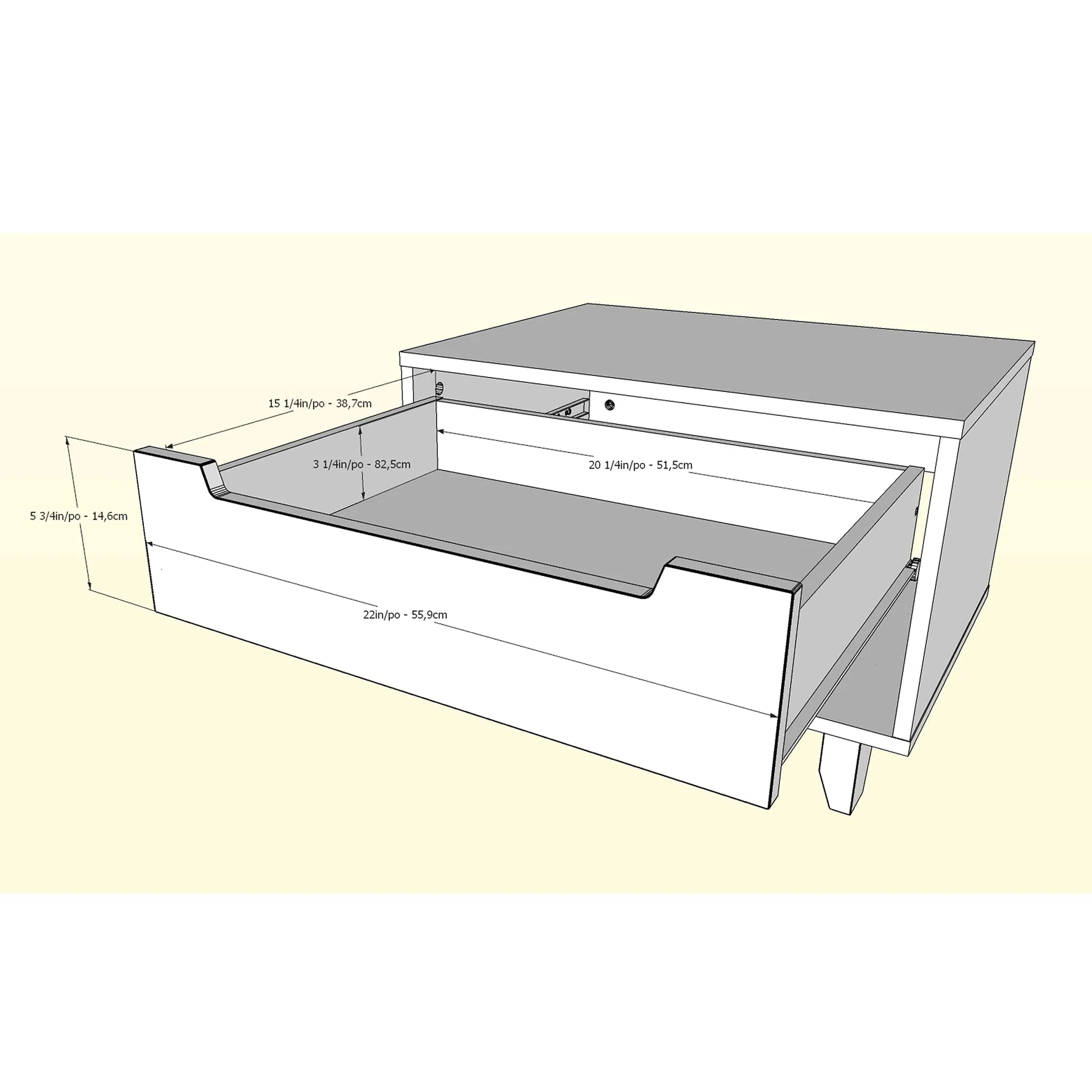 Nexera Table de Nuit Barista - Truffe et Noir
