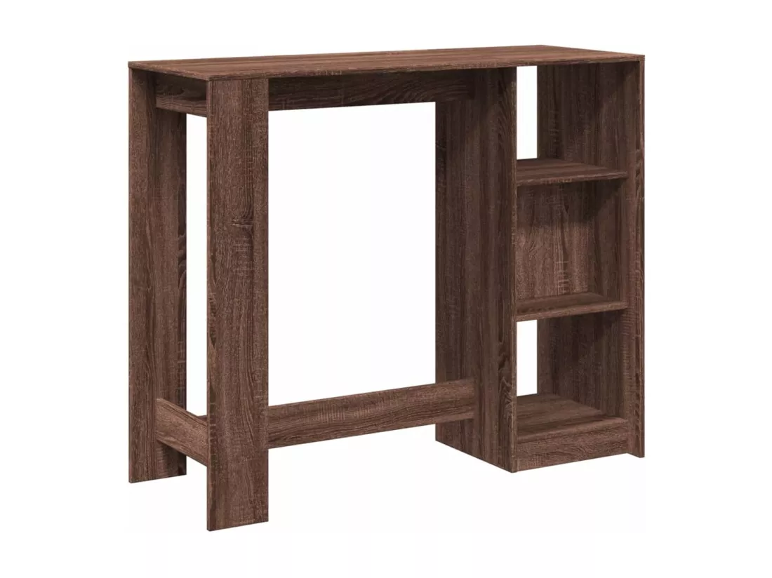 Table de bar avec étagère chêne marron bois d'ingénierie