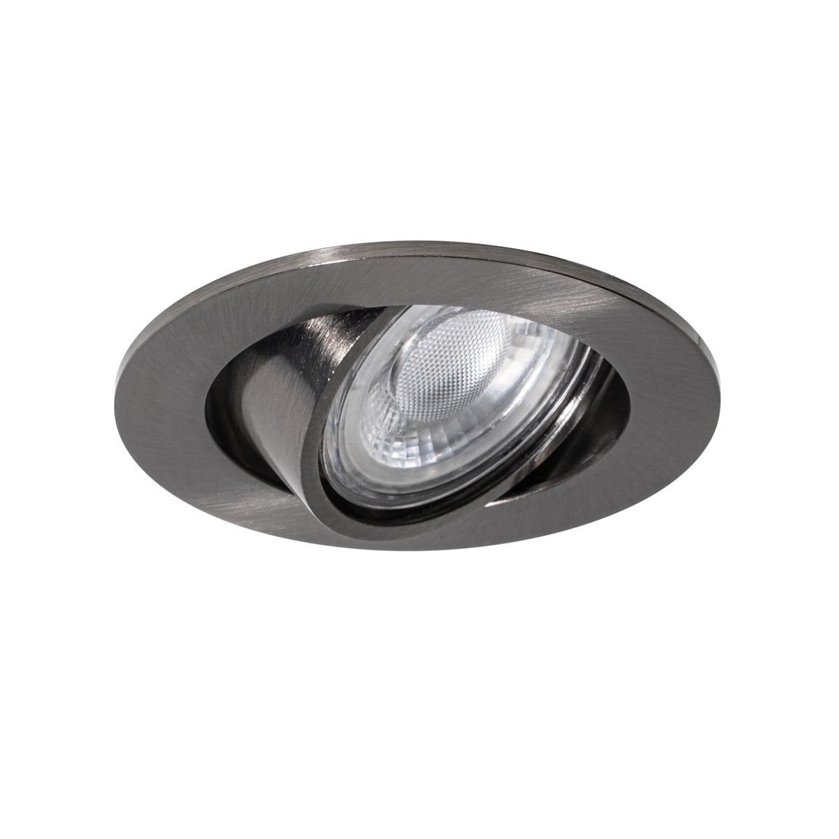 Set van 6 moderne inbouwspots gunmetal GU10 50mm rond kantelbaar - Cisco