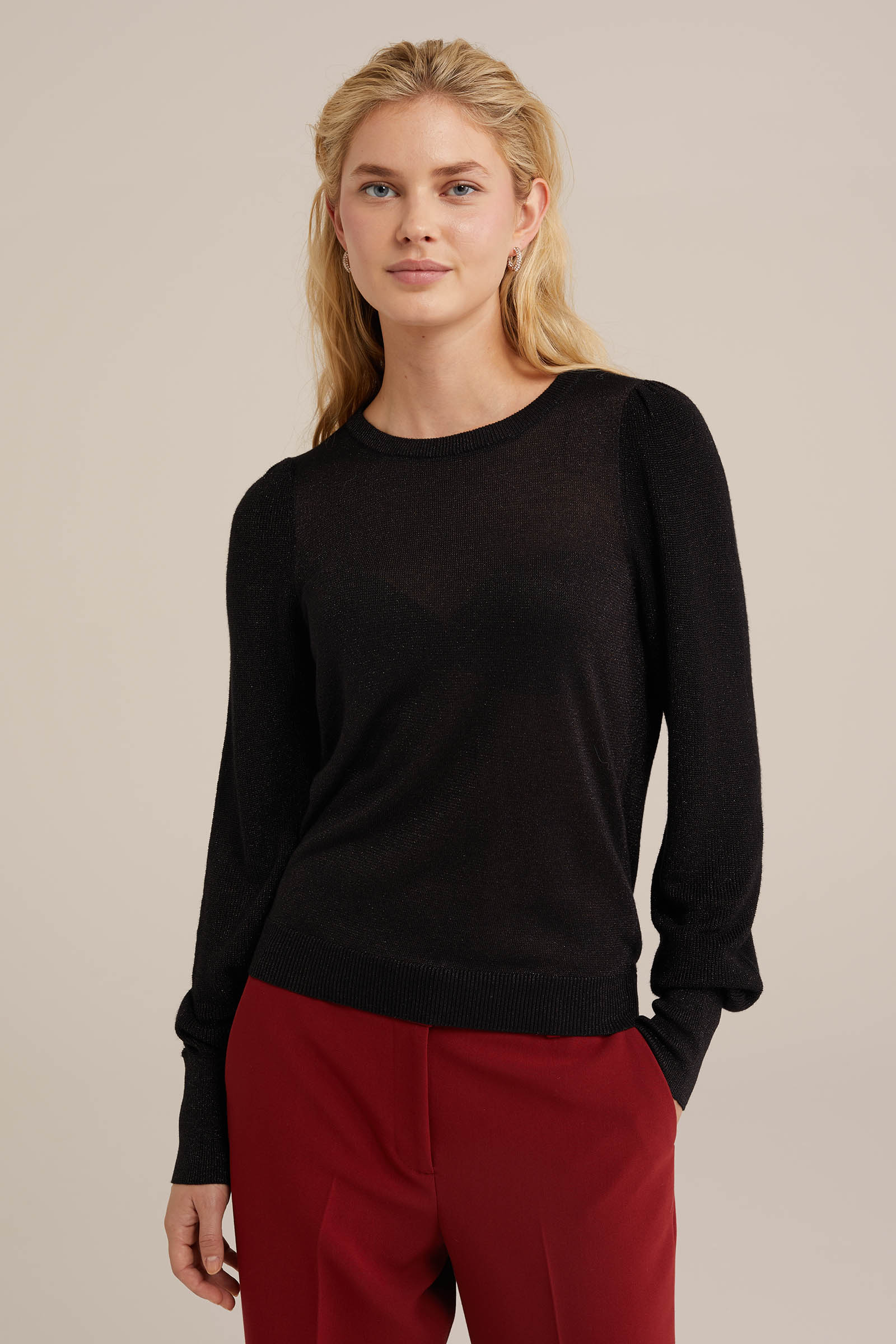 trui met glittergaren WE Fashion Zwart
