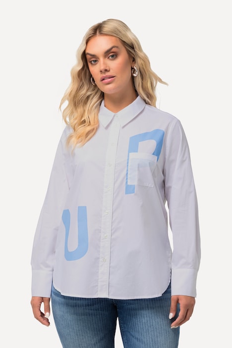 Hemdbluse, Buchstaben, Hemdkragen, Langarm