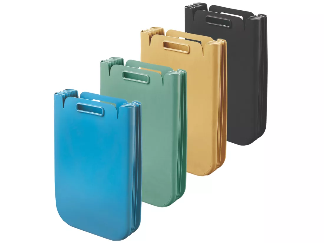 4x set pliable pliable Multi -Mitte Garbage Godet 25 litres One (Total 100L), en plastique recyclé, 45x30 CMS, en couleur