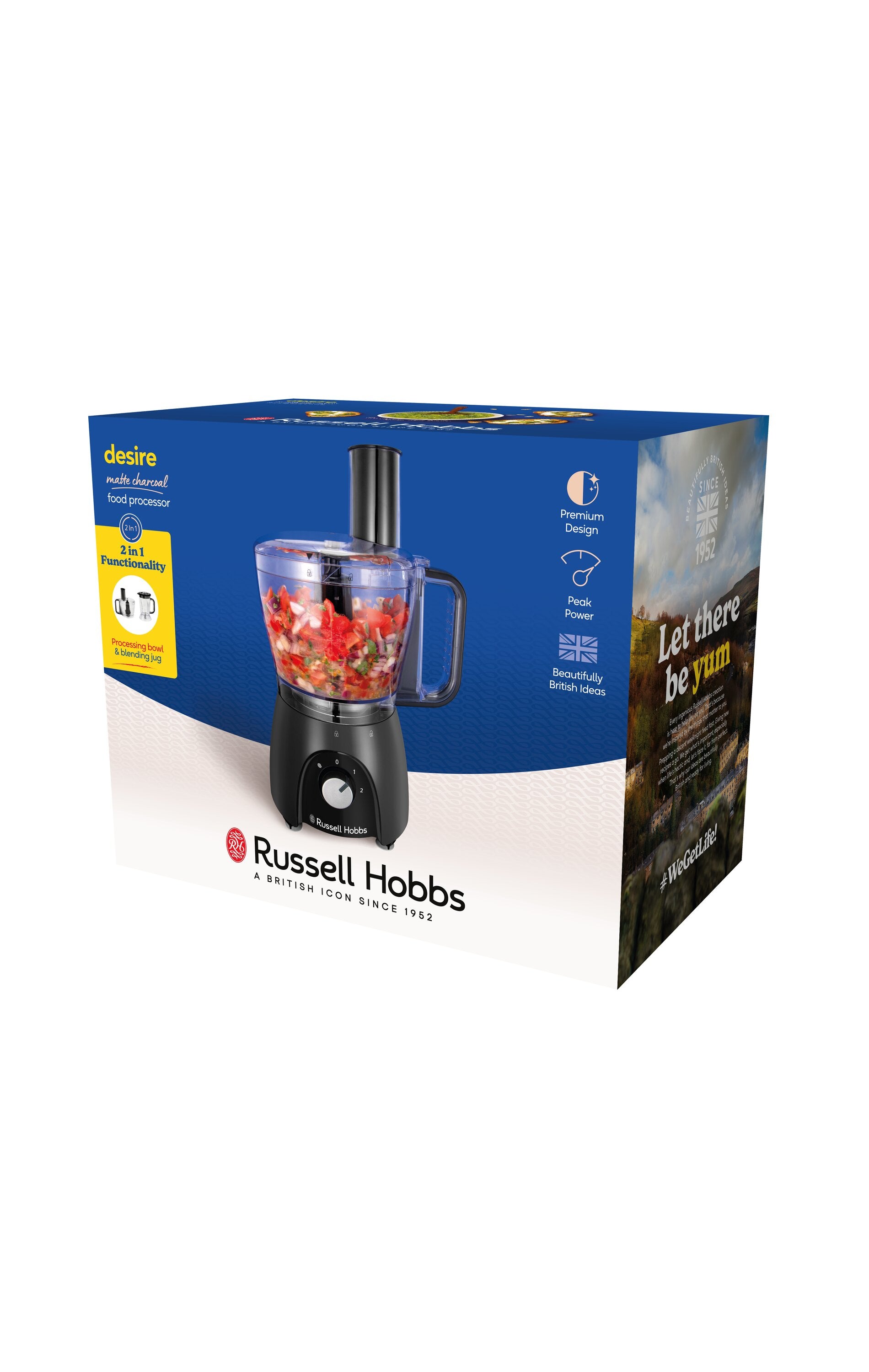 Russell Hobbs  2-i-1 Food Processor + Blender - Matte Charcoal