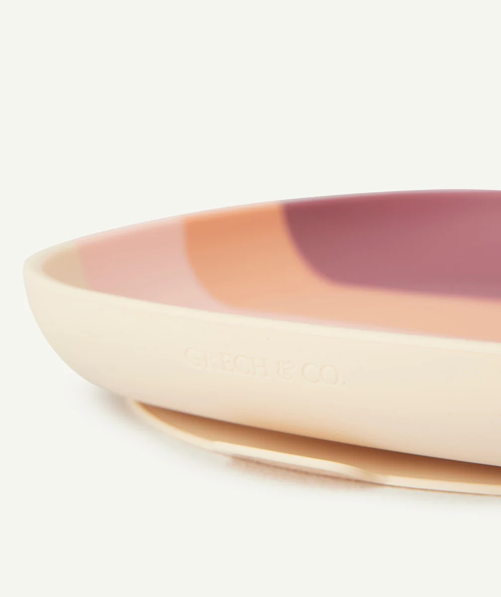 GRECH & CO.ASSIETTE ROSE ENFANT EN SILICONE