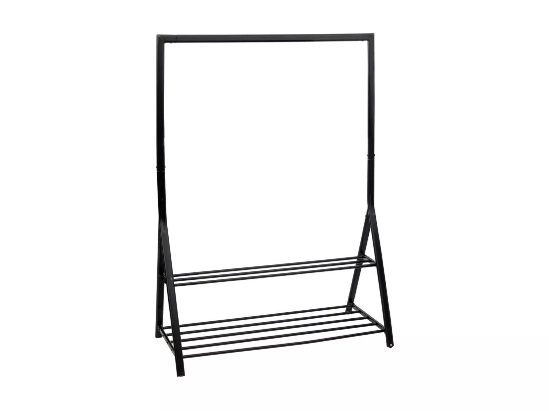 Penderie Portant à vêtements avec étagères en Fer Noir H 167 cm