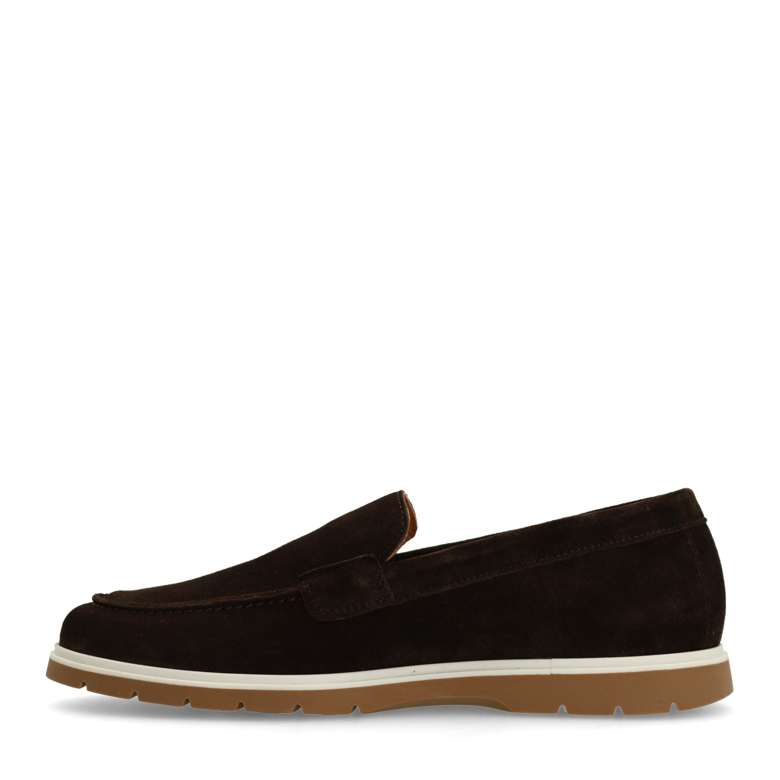 Bruine suède loafers