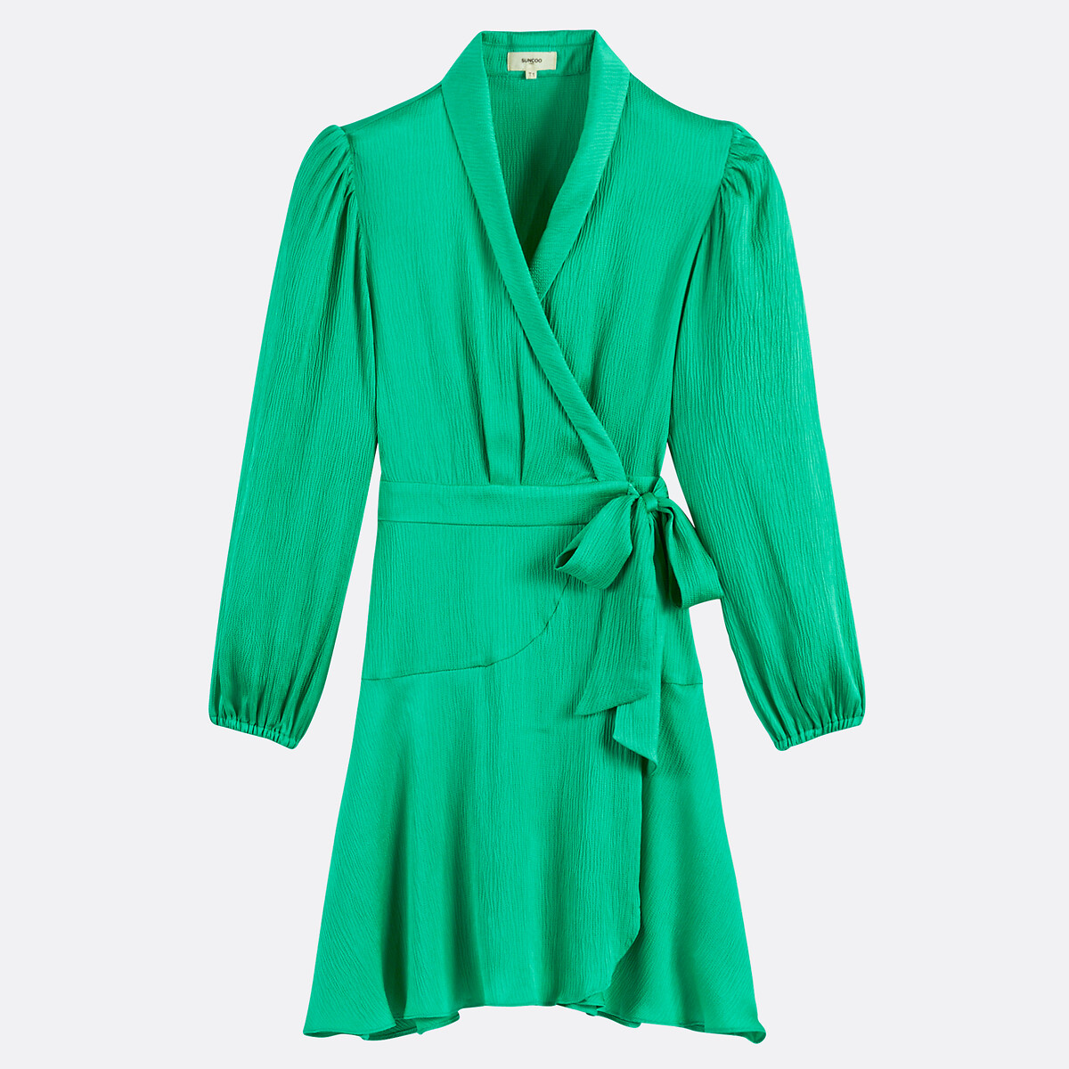 SUNCOO<br>Vestido curto envelope, mangas compridas, CLUN