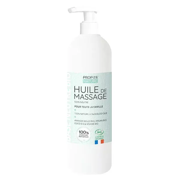 Propos' Nature Cosmétique Huile de Soin Massage Neutre Bio 500ml